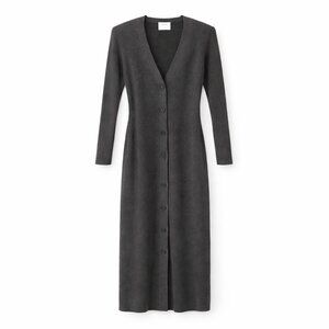 Aritzia Wilfred merino wool cardigan/sweater grey midi buttons women XS luxury